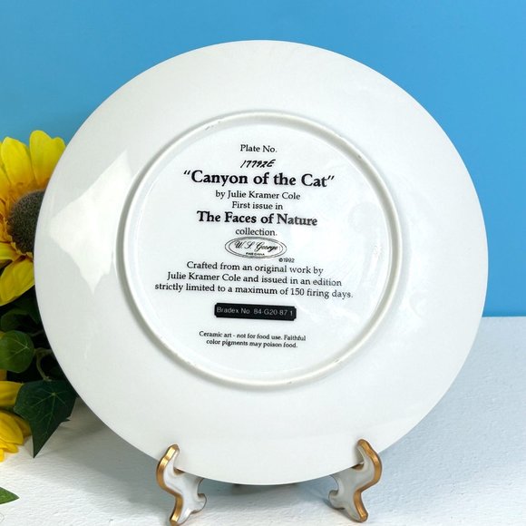 W L George The Faces of Nature CANYON OF THE CAT Julie Kramer Cole Ceramic Plate - Picture 2 of 3